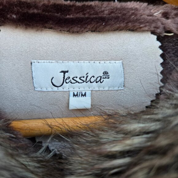 Vintage Penny Lane Coat 90s Y2K Size M Beige Faux Fur Faux Suede Boho - Picture 4 of 11